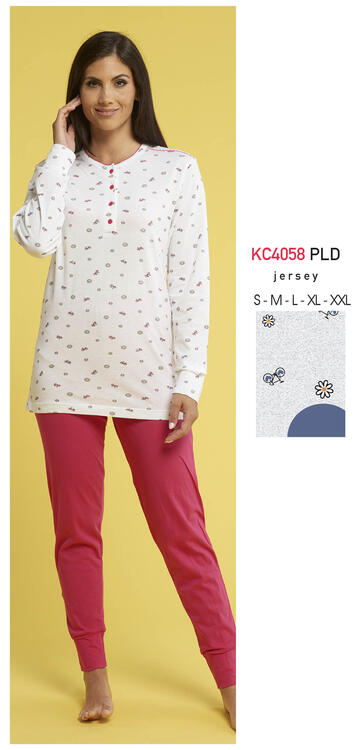 ART. KC4058 PLD- pigiama donna m/l cotone kc4058 pld - Fratelli Parenti